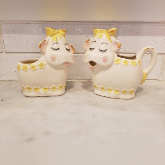 Source Unknown Dining Kitchy Cow Sugar And Creamer Set Poshmark